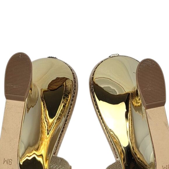 Michael Kors Nadina Metallic Snake Embossed Leather Mule Wedge Heel - Picture 9 of 14